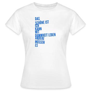 La bêtise des hommes - T-shirt Femme - blanc - Devant - AI Model Female 172 dark (172cm)