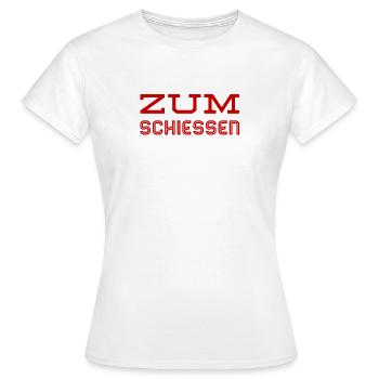 ich finde es zum schießen - Frauen T-Shirt - Weiß - Vorne - AI Model Female 172 dark (172cm)