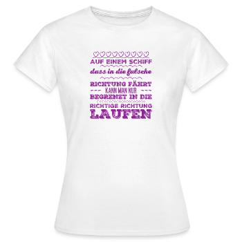 in die richtige Richtung laufen - Frauen T-Shirt - Weiß - Vorne - AI Model Female 172 dark (172cm)