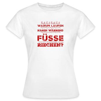 riechen Füße? - Frauen T-Shirt - Weiß - Vorne - AI Model Female 172 dark (172cm)