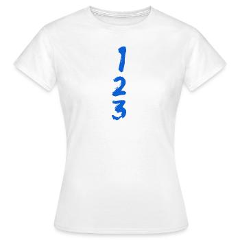 Premier, deuxième et troisième - T-shirt Femme - blanc - Devant - AI Model Female 172 dark (172cm)