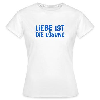 Je vis l’amour - T-shirt Femme - blanc - Devant - AI Model Female 172 dark (172cm)