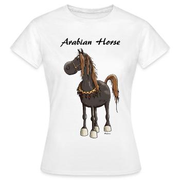 Verträumtes Araber Pferd - Araber - Frauen T-Shirt - Weiß - Vorne - AI Model Female 172 dark (172cm)