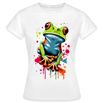 Grenouille - Rainette - Prince grenouille - Croaker - T-shirt Femme - blanc - Devant - AI Model Female 172 dark (172cm)
