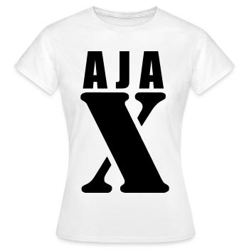 Ajax – First Name Design | Minimal Typography - Women's T-Shirt - white - Front - AI Model Female 172 dark (172cm)