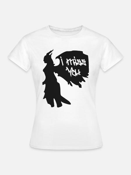 I Miss You Gothic Silhouette - Frauen T-Shirt - Weiß