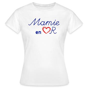 Mamie en or Citation Grand-Mère D'Amour - T-shirt Femme - blanc - Devant - AI Model Female 172 dark (172cm)