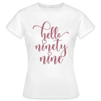 Bonjour Quatre-vingt-dix-neuf mignons anniversaire de 99 ans - T-shirt Femme - blanc - Devant - AI Model Female 172 dark (172cm)