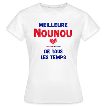 Meilleure Nounou De Tous Les Temps - T-shirt Femme - blanc - Devant - AI Model Female 172 dark (172cm)