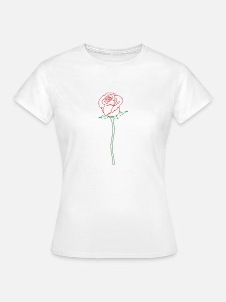 Rose Blume - Frauen T-Shirt - Weiß