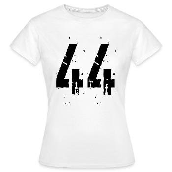 44 Nombre 44 - T-shirt Femme - blanc - Devant - AI Model Female 172 dark (172cm)