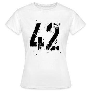 42 Nombre 42 - T-shirt Femme - blanc - Devant - AI Model Female 172 dark (172cm)