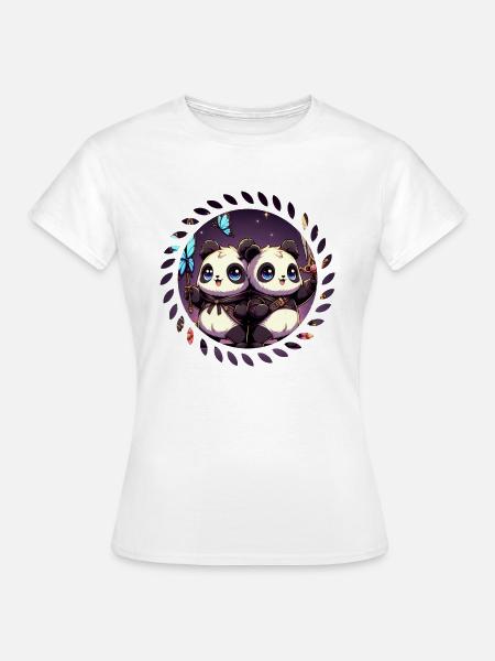 Niedliche Panda Babys - Frauen T-Shirt - Weiß