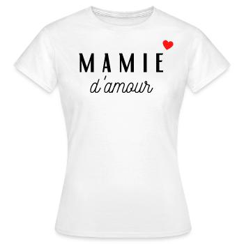 Mamie d'amour - T-shirt Femme - blanc - Devant - AI Model Female 172 dark (172cm)