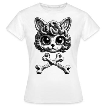 Chemise crâne de chat : l’amour pour la patte de velours - T-shirt Femme - blanc - Devant - AI Model Female 172 dark (172cm)