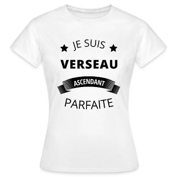 Verseau ascendant parfaite humour astrologie - T-shirt Femme - blanc - Devant - AI Model Female 172 dark (172cm)