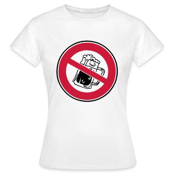 sign prohibits biere1 drink alcohol - Women's T-Shirt - white - Front - AI Model Female 172 dark (172cm)