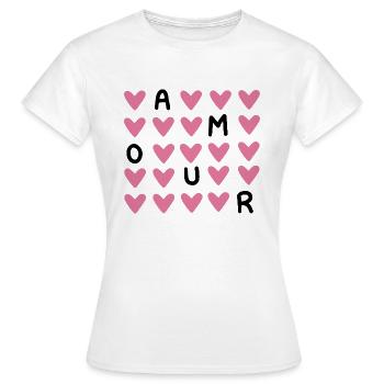 Amour - Frauen T-Shirt - Weiß - Vorne - AI Model Female 172 dark (172cm)