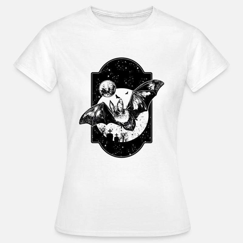 Bat halloween night moon darkness - Women's T-Shirt - white