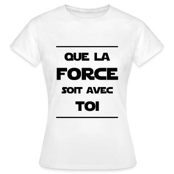 Que la Force soit avec toi - T-shirt Femme - blanc - Devant - AI Model Female 172 dark (172cm)