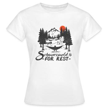 Schwarzwald Heimat Wald Tannen Bollenhut Kuckuck - Frauen T-Shirt - Weiß - Vorne - AI Model Female 172 dark (172cm)