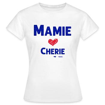 Ma Mamie Chérie De Mon Coeur Que J'Aime - T-shirt Femme - blanc - Devant - AI Model Female 172 dark (172cm)