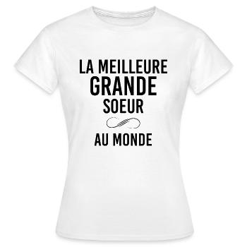 Grande Soeur D'amour - T-shirt Femme - blanc - Devant - AI Model Female 172 dark (172cm)