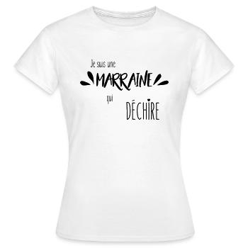Je suis une marraine qui déchire - T-shirt Femme - blanc - Devant - AI Model Female 172 dark (172cm)