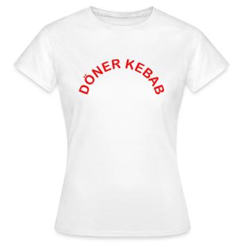 Döner Kebab Schriftzug - Frauen T-Shirt - Weiß - Vorne - AI Model Female 172 dark (172cm)