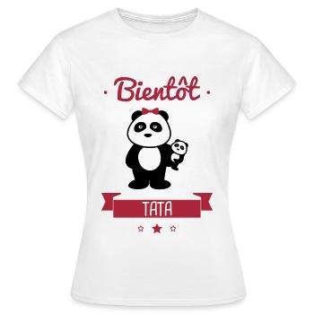 Bientôt Tata - Future tante - T-shirt Femme - blanc - Devant - AI Model Female 172 dark (172cm)