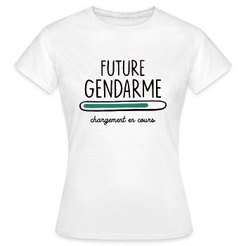 future gendarme chargement en cours - T-shirt Femme - blanc - Devant - AI Model Female 172 dark (172cm)