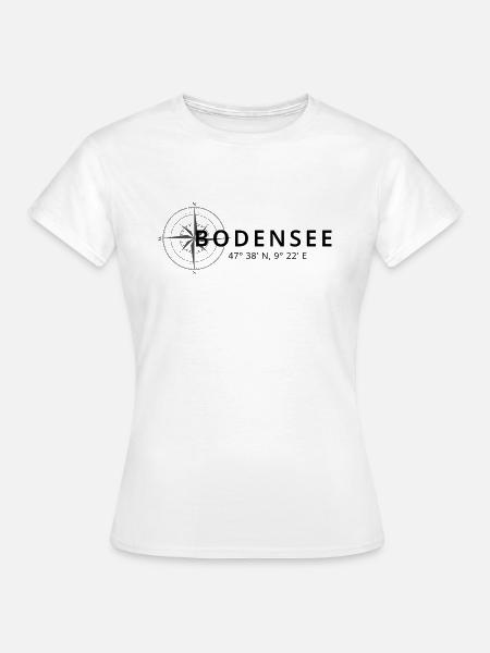 Bodensee Kompass Design - Frauen T-Shirt - Weiß