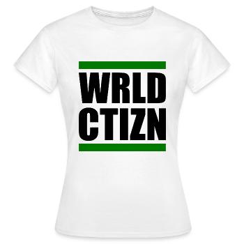 Wrld ctizn - world citizen - Women's T-Shirt - white - Front - AI Model Female 172 dark (172cm)
