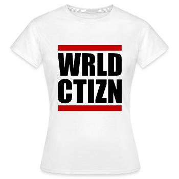 Wrld ctizn - citoyen du monde - T-shirt Femme - blanc - Devant - AI Model Female 172 dark (172cm)