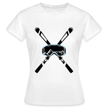 Ski et lunettes de montagne, ski - T-shirt Femme - blanc - Devant - AI Model Female 172 dark (172cm)