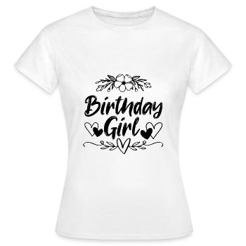 Fille d’anniversaire - T-shirt Femme - blanc - Devant - AI Model Female 172 dark (172cm)