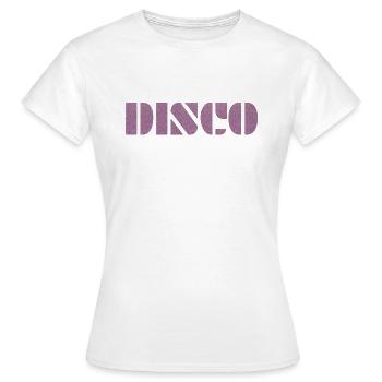 DISCO Retro Party Vibes Pink Disco Queen - Frauen T-Shirt - Weiß - Vorne - AI Model Female 172 dark (172cm)