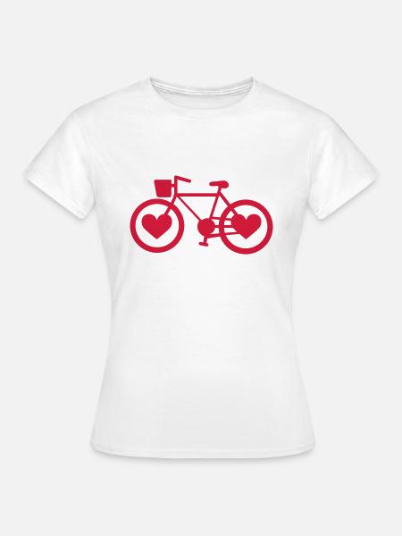 Bike Heart - Frauen T-Shirt - Weiß