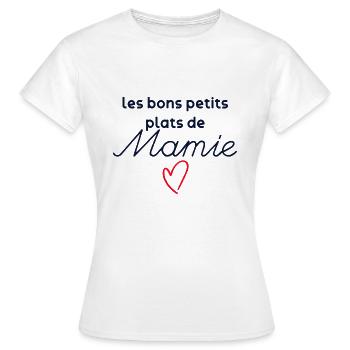 Les Bons Petits Plats De mamie Cadeau Cuisinière - T-shirt Femme - blanc - Devant - AI Model Female 172 dark (172cm)