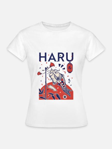 Japanische Karpfenlaterne - Haru (Frühling) - Frauen T-Shirt - Weiß