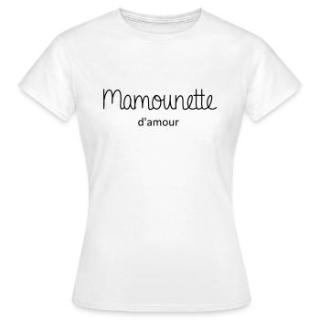 Mamounette d'amour - T-shirt Femme - blanc - Devant - AI Model Female 172 dark (172cm)