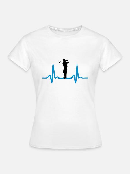 Golfer & Herzschlag - Golf - Frauen T-Shirt - Weiß