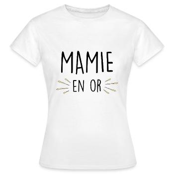 Mamie En Or Pour La Meilleure Grand-Mère - T-shirt Femme - blanc - Devant - AI Model Female 172 dark (172cm)