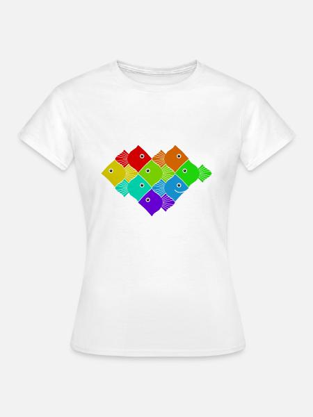 Fisch Muster - Frauen T-Shirt - Weiß