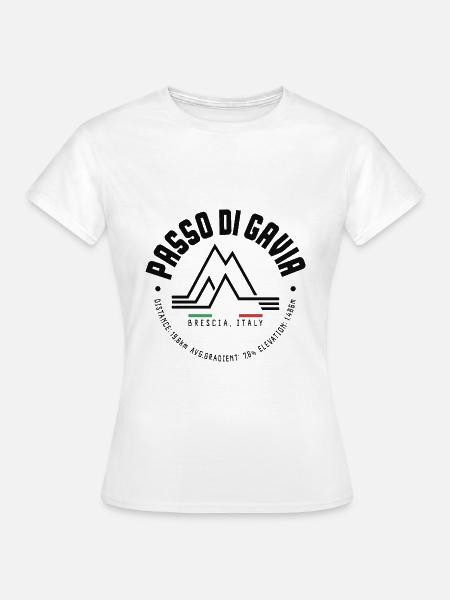 PASSO DI GAVIA ITALIEN BERG ANSTIEG RADSPORT - Frauen T-Shirt - Weiß