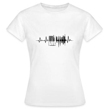 KLAVIERTASTEN HERZSCHLAG KLAVIER EKG PIANO - Frauen T-Shirt - Weiß - Vorne - AI Model Female 172 dark (172cm)