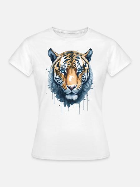 Aquarell Tigerkopf - Frauen T-Shirt - Weiß