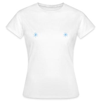Shirt mit bayerischen Edelweiss links + rechts - Frauen T-Shirt - Weiß - Vorne - AI Model Female 172 dark (172cm)