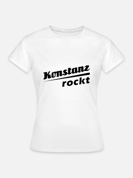 Konstanz rockt - Textdesign mit Stadtnamen - Frauen T-Shirt - Weiß