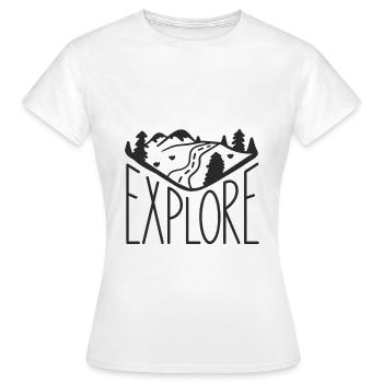 Explore Outdoor Adventure Gifts - Women's T-Shirt - white - Front - AI Model Female 172 dark (172cm)